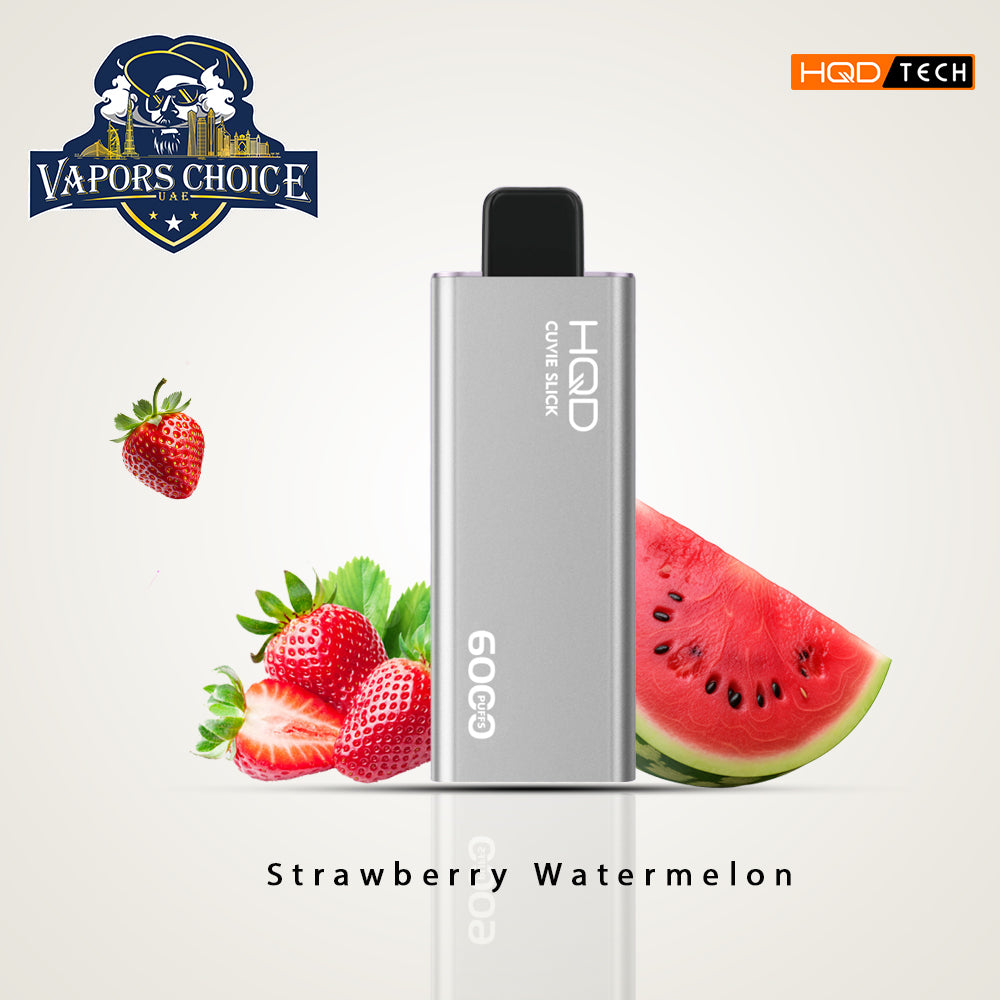 HQD CUVIE SLICK (50mg & 0mg) 6000 PUFFS - DISPOSABLE VAPE Strawberry Watermelon UAE Ajman & Dubai